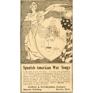   War Songs Poems Book Witherbee   Original Print Ad