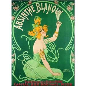   Art Deco Advertising Sign   Absinthe Blanqui Liquor