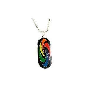  Rainbow Swirl Military ID Tag 