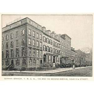  1893 Print German Branch YMCA Second Ave. New York City 