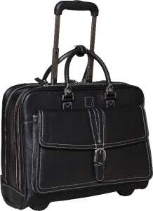 CLARK & MAYFIELD STAFFORD LEATHER ROLLING BRIEFCASE  