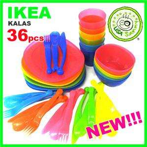 36 pcs IKEA KALAS Kids Plate Cup Bowl Cutlery BPA FREE  
