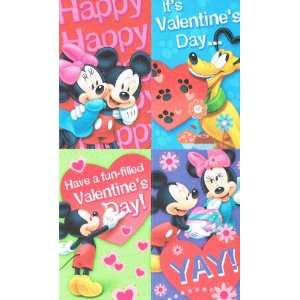  Disney Mickey and Minnie 32 Valentine Cards with Stickers 