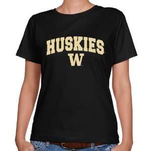 Washington Huskie T Shirt  Washington Huskies Ladies Black Logo Arch 