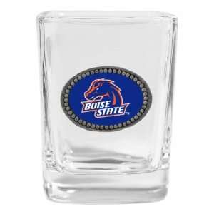  Boise State Broncos 2 oz Glass Features Raised Matal 