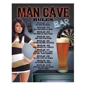  Man Cave Rules Top Ten Metal Tin Sign Nostalgic
