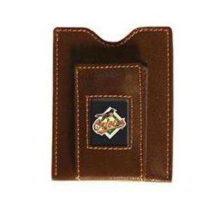  Baltimore Orioles Brown Leather Money Clip with Cardholder 
