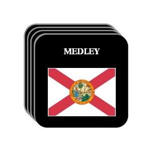 US State Flag   MEDLEY, Florida (FL) Set of 4 Mini Mousepad Coasters