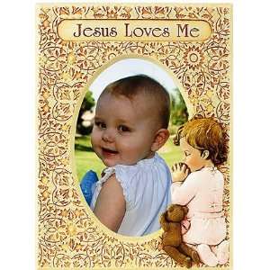  Jesus Loves Me Praying Child Photo Frame   Girl 5.5 Inches 