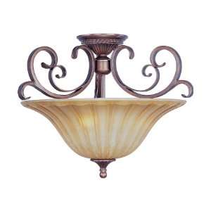 Provence Collection 3 Light 22 Rich Henna Semi Flush with Mocha Cloud 