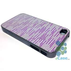   Glittery Sparkly Bling Stripe Chrome Plated Hard Snap Case iPhone 4 4S
