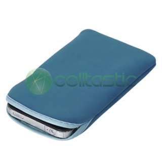 Blue Pocket+Soft Gel Flower Case Skin Cover for Apple iPod Touch 4th 