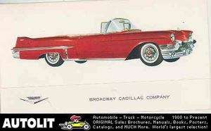 1957 Cadillac Convertible Note Card Small Mailer Brochure  