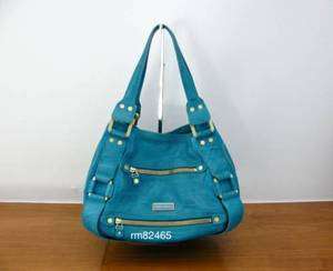   Auth JIMMY CHOO Turquoise Blue MAHALA Leather & Suede Bag $1895  