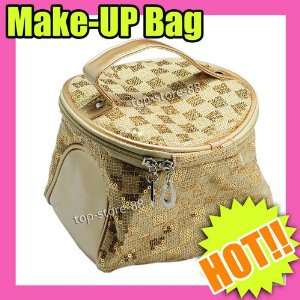   nail art Makeup Cosmetic girls purse Bag set Gold 199 