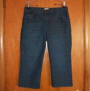 Izod Capri Cropped Stretch Jeans Womens Size 8 Denim Blue  