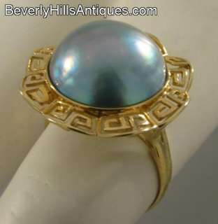 Beautiful Mabe Pearl 14k Gold Designer Ring  