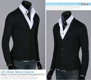   fit cardigans sweater for men cardigan V neck Soft knit UK Sz XS S M