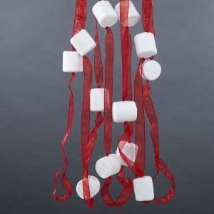  Club Pack of 12 White Marshmallow and Red Ribbon Novelty 