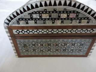 Luxury Inlaid Mosaic Mother of Pearl Wood Jewelry Box  