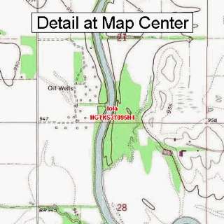  USGS Topographic Quadrangle Map   Iola, Kansas (Folded 