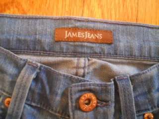   JAMES JEANS Humphrey Teal Flare Leg Light Blue Wash Jeans. Size 24