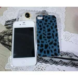  iPhone4 4G Leopard Fur Cute Case for iphone 4gs Blue Color 