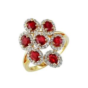 Arzun Color Collection 2 ct Ladies Diamond & Ruby Ring in 