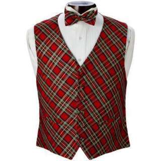this jaunty plaid vest and tie uniquely blends novelty with classic 