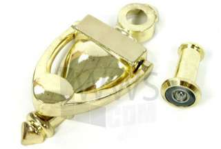 New Door Knocker with Large Viewer (polished brass)  