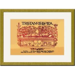  Gold Framed/Matted Print 17x23, Tristano e Isolda