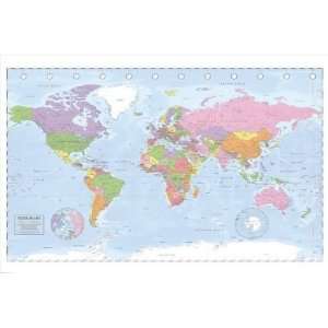  Political Map Of The World (Miller Projection) Poster Measures 