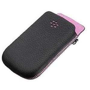  BlackBerry Torch Leather Pocket Case (Black w/Pink 
