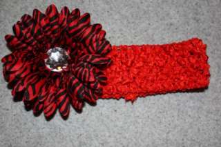 NEW  Crochet Headband with Animal Print Daisy Flower  