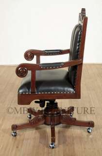   Genuine LEATHER BAROQUE Oversized Swivel OFFICE CHAIR 241rspalw  
