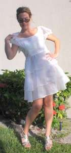   TIERED layered short bridal WHITE WEDDING MINI DRESS M gown  