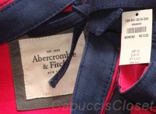 ABERCROMBIE PINK NAVY STRIPE CANVAS TOTE BAG PURSE NWT  