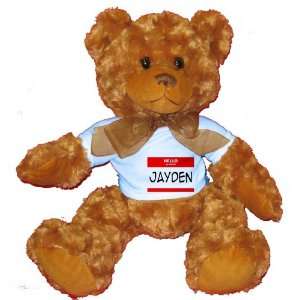   my name is JAYDEN Plush Teddy Bear with BLUE T Shirt Toys & Games