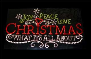 Christmas What Its All About Rhinestone Iron On Transfer Bling  