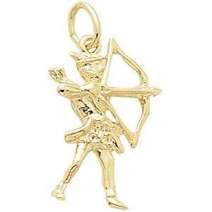  Rembrandt Charms Archer Charm, Gold Plated Silver Jewelry