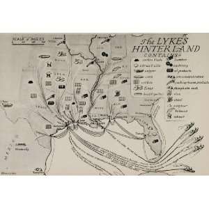  1937 B/W Print Lykes Shipping Lines Gulf Mexico Map 