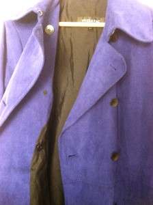 Mycra Pac Life Size S/M Purple Suede Trench Coat  