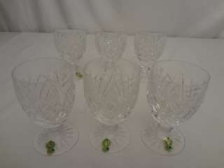 Set 6 WATERFORD CRYSTAL ~Donegal~ WATER GOBLETS Wine Glasses Stemware 