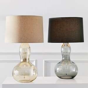   Gourd Table Lamp, Luster Finish Base, Natural Shade
