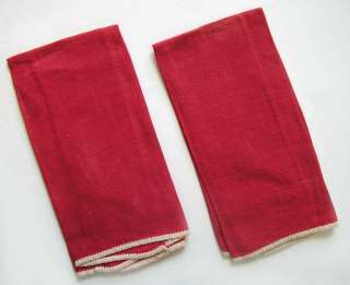 FRENCH LINEN TOWELS 2 LIPSTICK EMBROIDERY PourLesLevres  