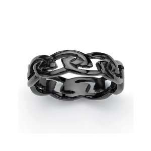   Black Stainless Steel Barbed Wire Ring Size 10 Lux Jewelers Jewelry