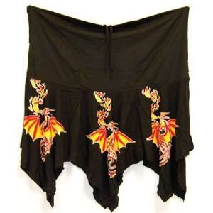  Dragon Black Long Skirt