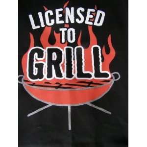   Apron with attitude Licensed to Grill funny blk apron