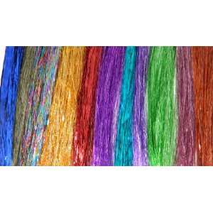   Long Rainbow Silk Strand Tinsel Hair Extensions 20 Inches Long Beauty