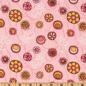  44 Wide Lolas Posies Small Floral Pink Fabric By The 